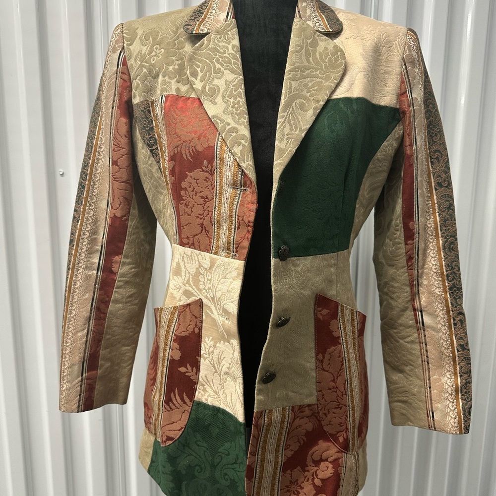 Barneys New York Multicolor Patchwork Blazer - image 1